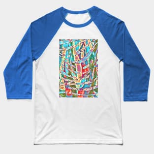 Primary colored abstract print Baseball T-Shirt